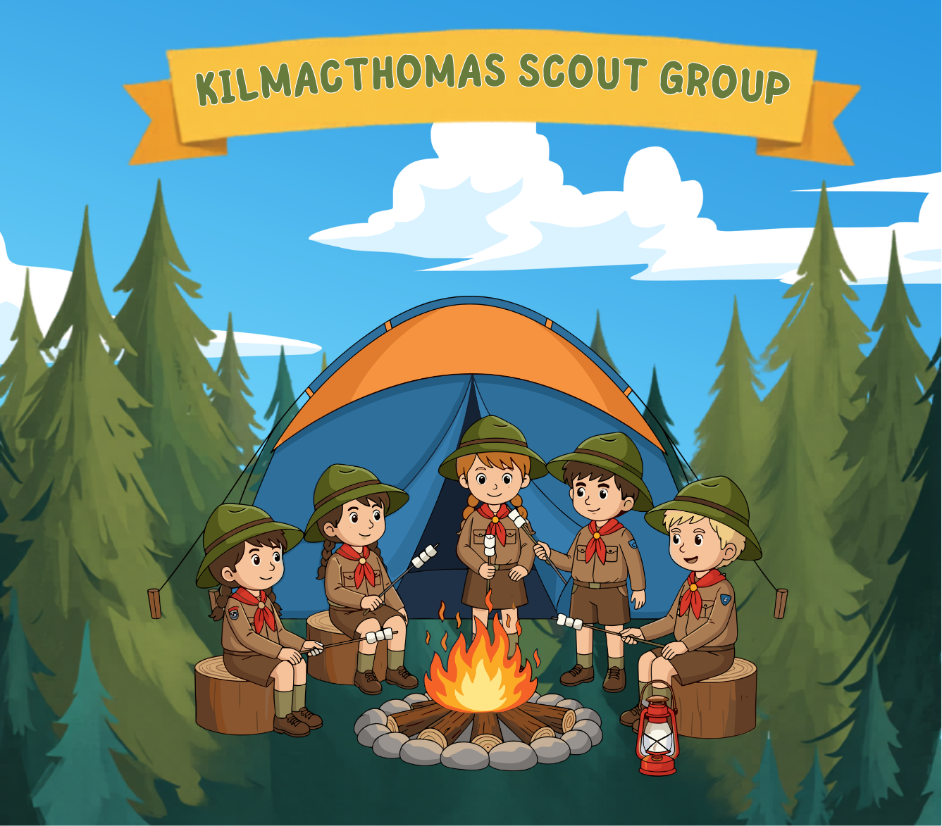 Kilmacthomas Scout Group cartoon illustration